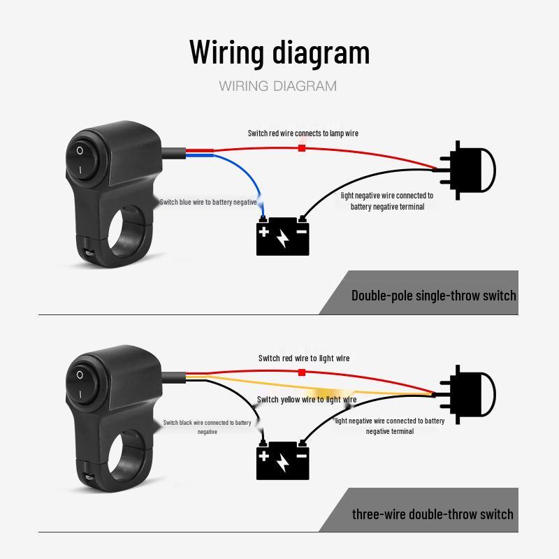 Universal Waterproof Spotlight Handlebar Switch for Electric Vehicles & Motorcycles