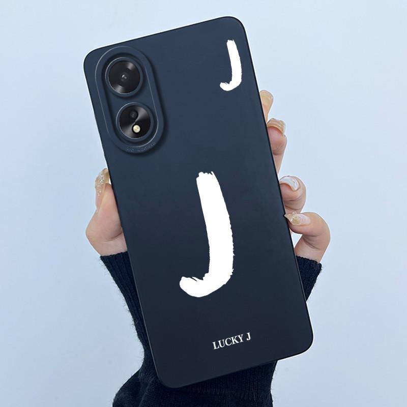 Case For Oppo A18 A38 A58 A78 4G Cover Camera Protection Cute Letter Liquid Silicone Soft Back Covers For Oppo A 38 A 18 Housing