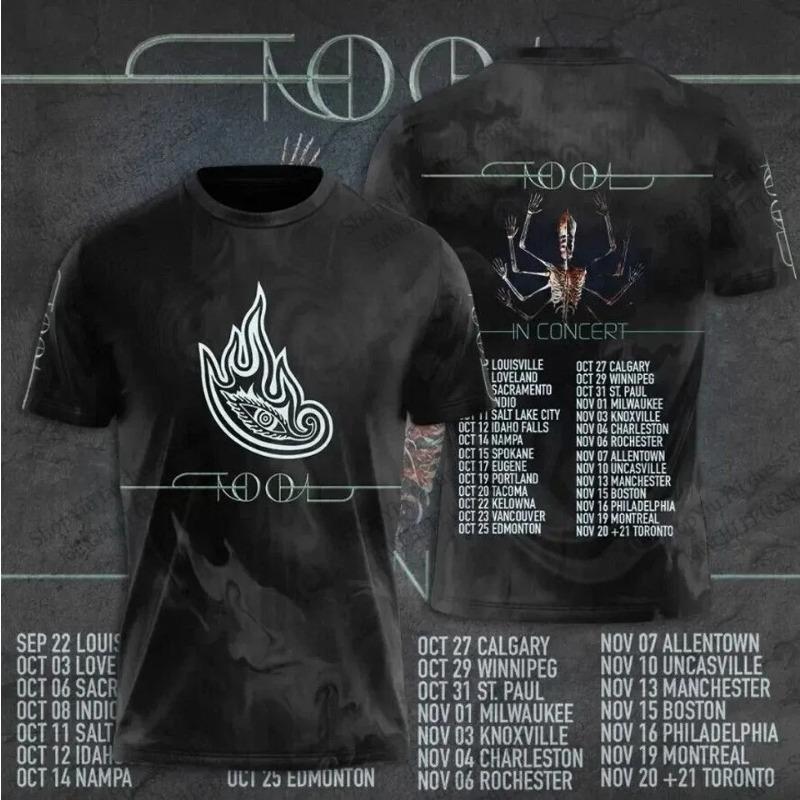 T-shirt 2026 Nouveau Groupe de Rock Tool Tour Impression 3D T-shirt Hommes Femmes Mode Hip Hop Manches Courtes T-shirt Hauts pour Enfants T-shirts Vêtements pour Hommes