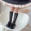 Mädchen Lange Spitze Kniestrümpfe Süße Schleife Jacquardmuster Netzsocke Baby Mädchen Ballett Fischnetz Rüschensocken Lolita Leggings