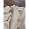 Small gold buckle soft waxy knitted sweater cardigan women's spring loose age-reducing top solid color simple versatile coat