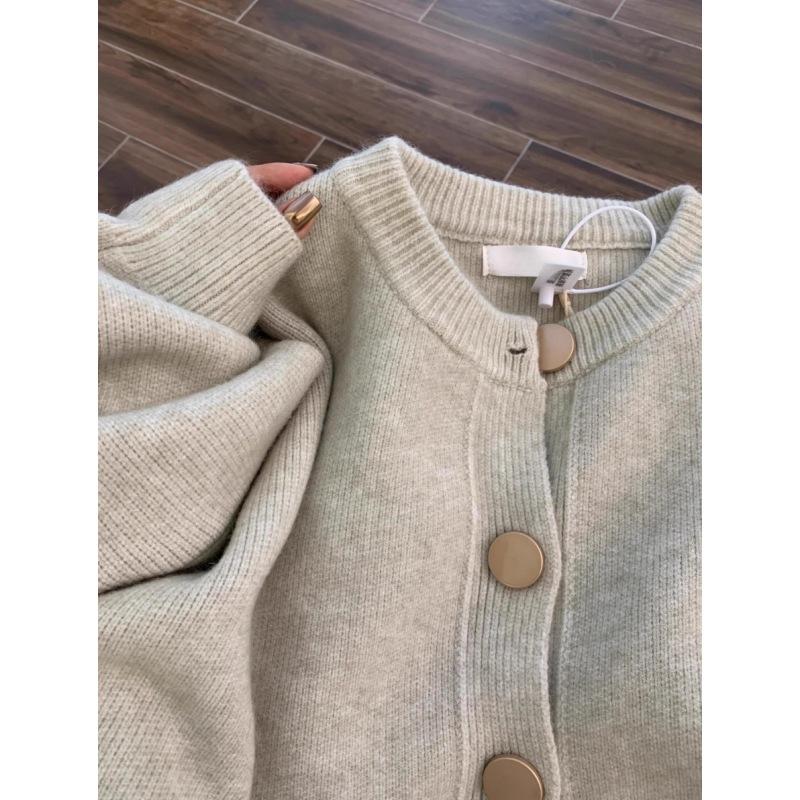 Premium sense fashionable knitted cardigan women's spring, autumn and winter stacked wear casual loose bottoming sweater soft waxy top coat