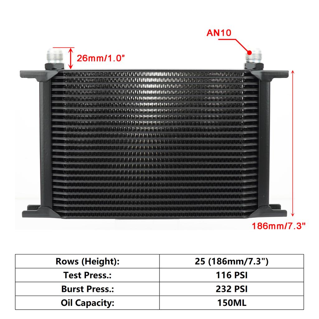 Oil Cooler AN10 Universal British Engine Transmission Oil Cooler Cooling System Aluminum 7/10/13/16/19/25/30 Rows Oil Radiator