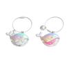 1/2/3Pcs Key Chain Faux Pearl Whale Shape Charm Keychain with Bangle Bags Backpacks Key Holder Decorative Bag Accessory