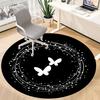 1PC Butterfly Swirl Office Round Area Rug,  Mat Suitable ForOffice, Under Office Chairs Bedroom Living Room Home Decor, Room Deco