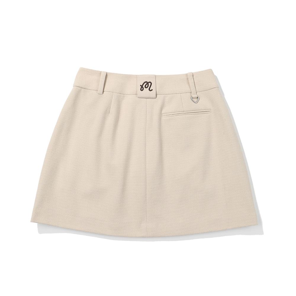 MALBON GOLF Wool-Like Pleated Skirt Beige (Woman)