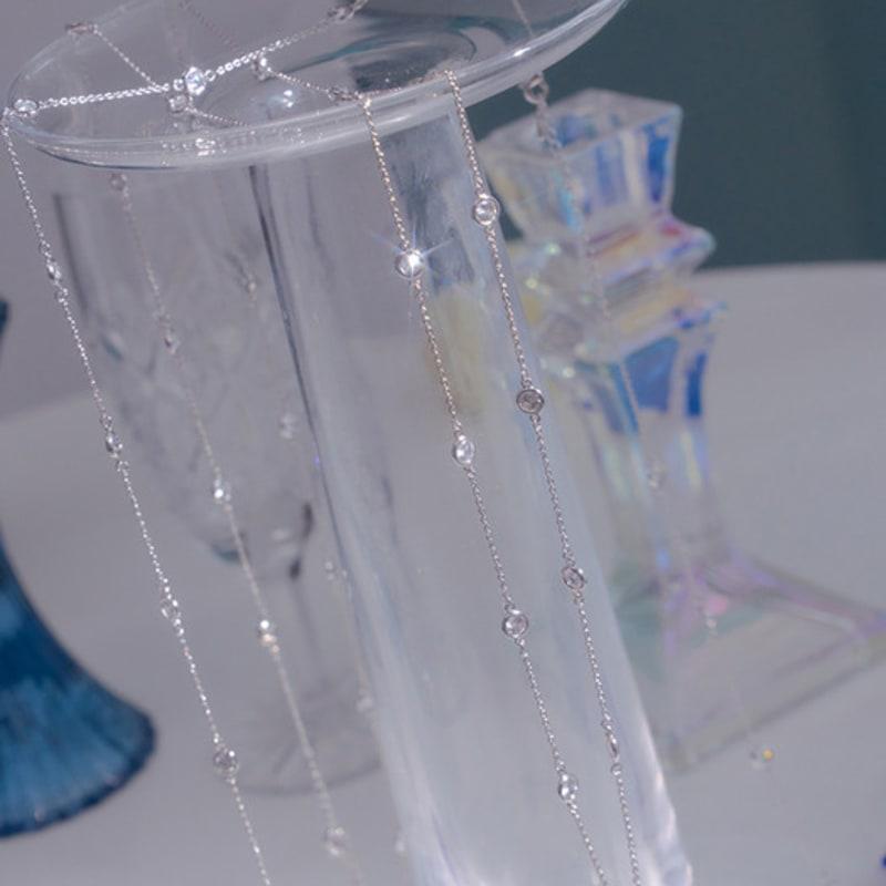 MACIER Bezel Long Chain Necklace