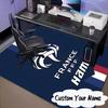 Custom Name France Football Crest Rug for Living Room, Game Rooms, Office, Bedroom, Floor Mat Playful Design, Fan Gifts Christmas Decor
