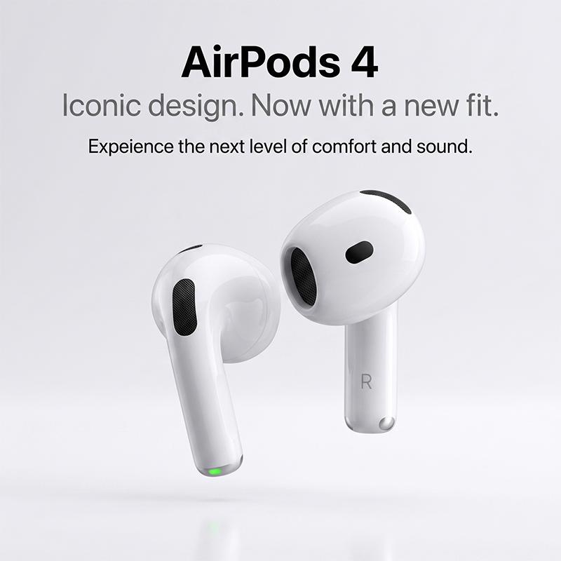 TWS Wireless Earbuds Compatible AirPods 4 Active Noise Cancellation Spatial Audio IP54 Sweatproof Bluetooth Headphones