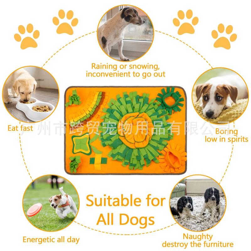 Dog Snuffle Mat Toy Mental Stimulation Durable Chew-Resistant Eco-Friendly Machine Washable Portable Indoor Outdoor Use