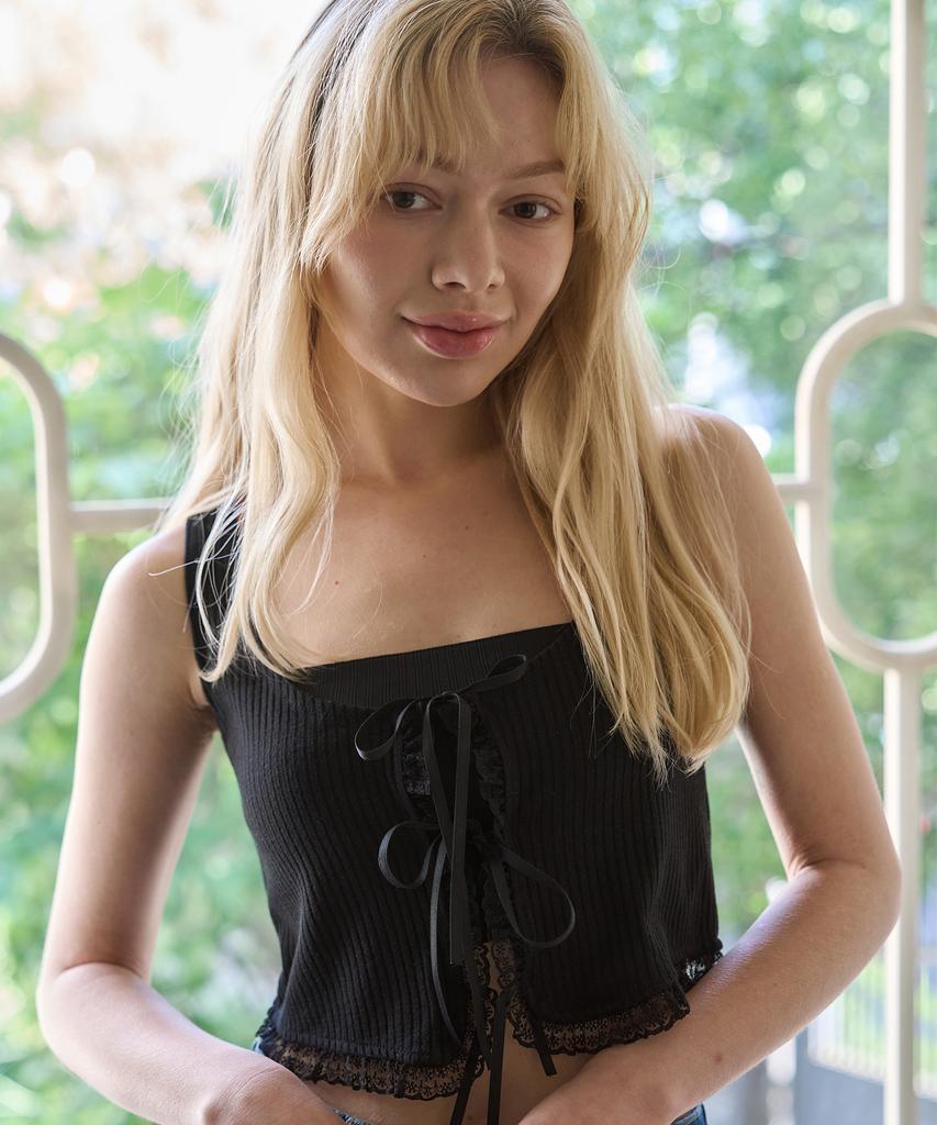 5OML Knit Lace Top (Black)