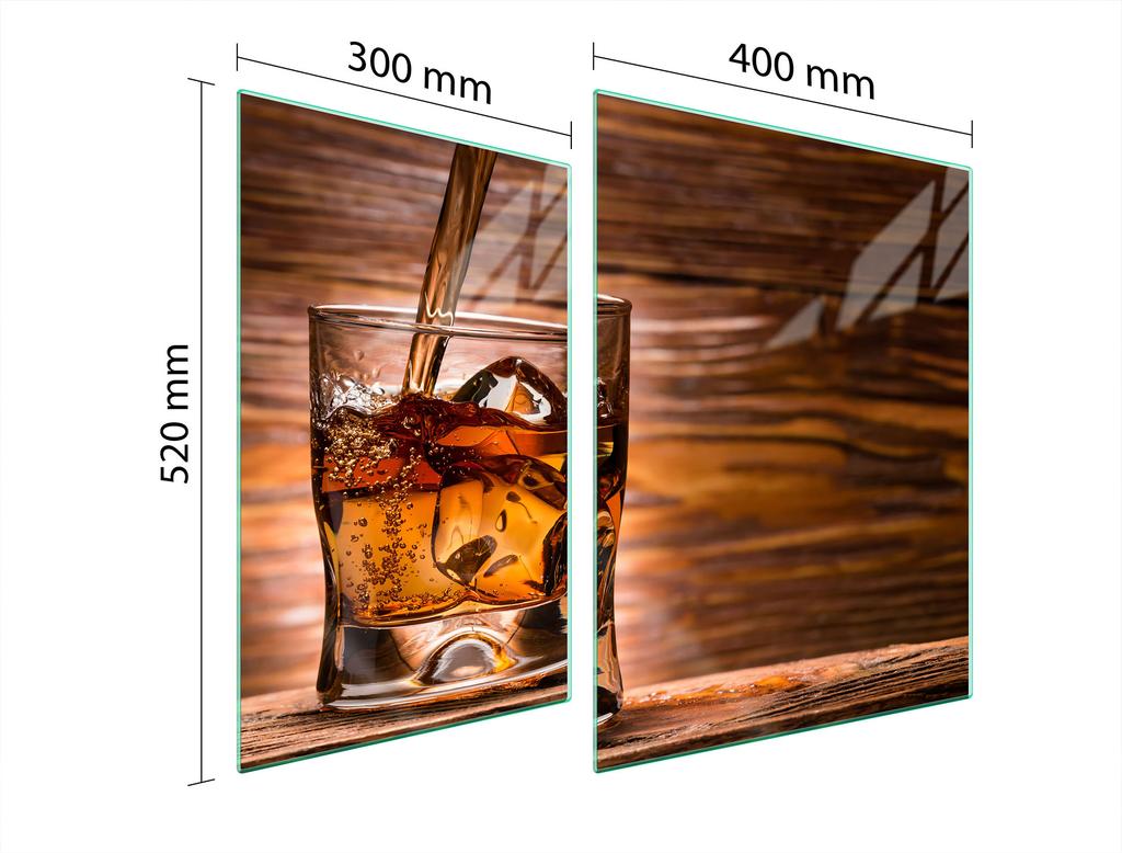SZKLANA PŁYTA OCHRONNA NA KUCHENKĘ 70x52 WHISKY