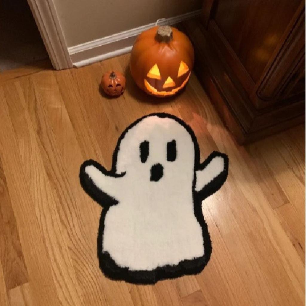 Halloween Web Pumpkin Bath - Rugs Decor - Bats Bathroom Decoration Room Decorations Witch Home Cute Mats For Kitchen Bedroom Family Decor