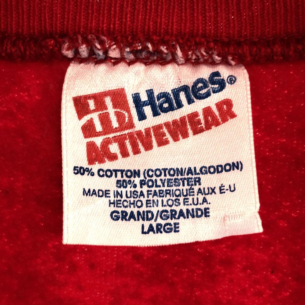 Hanes 90s Made in USA Print Long sleeve trainer L Old Vintage Sweatshirt Men's Used