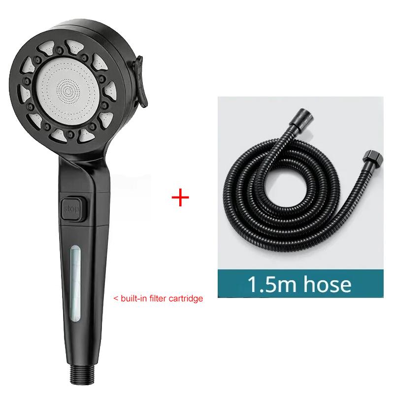 High Pressure Shower Head Water Saving 4 Modes Shower Heads Adjustable One-Key Stop Water Massage Sprayer Bathroom Accessories