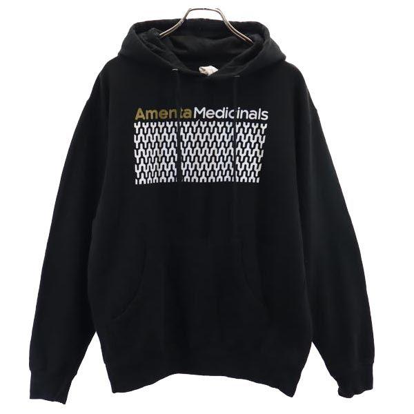 Independent Print Long Sleeve Sweatshirts M Black Brushed Back Pullover Men's Used