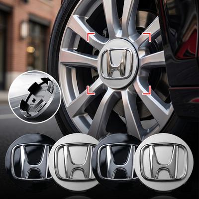4 ADET Araba Jant Kapağı 3D Metal Jant Merkezi Kapağı Çıkartmaları Su Geçirmez Civic Accord CRV HRV Jazz City Odyssey Jade Vezel için