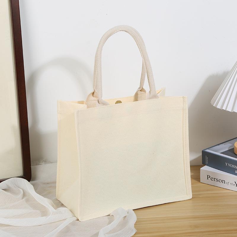 Muji Custom Logo Canvas Tote Bag - High Quality 3D Film Coated Cotton Bag