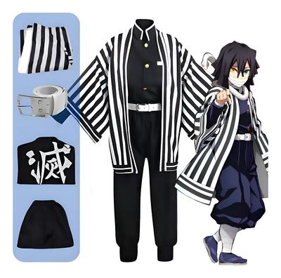 Nuevo Cosplay de Obanai Iguro Serpiente Anime Demon Slayer Kimetsu No Yaiba Cosplay de Obanai Iguro Kimono Pantalón Top Uniformes Kisatsutai Set de Disfraz de Halloween