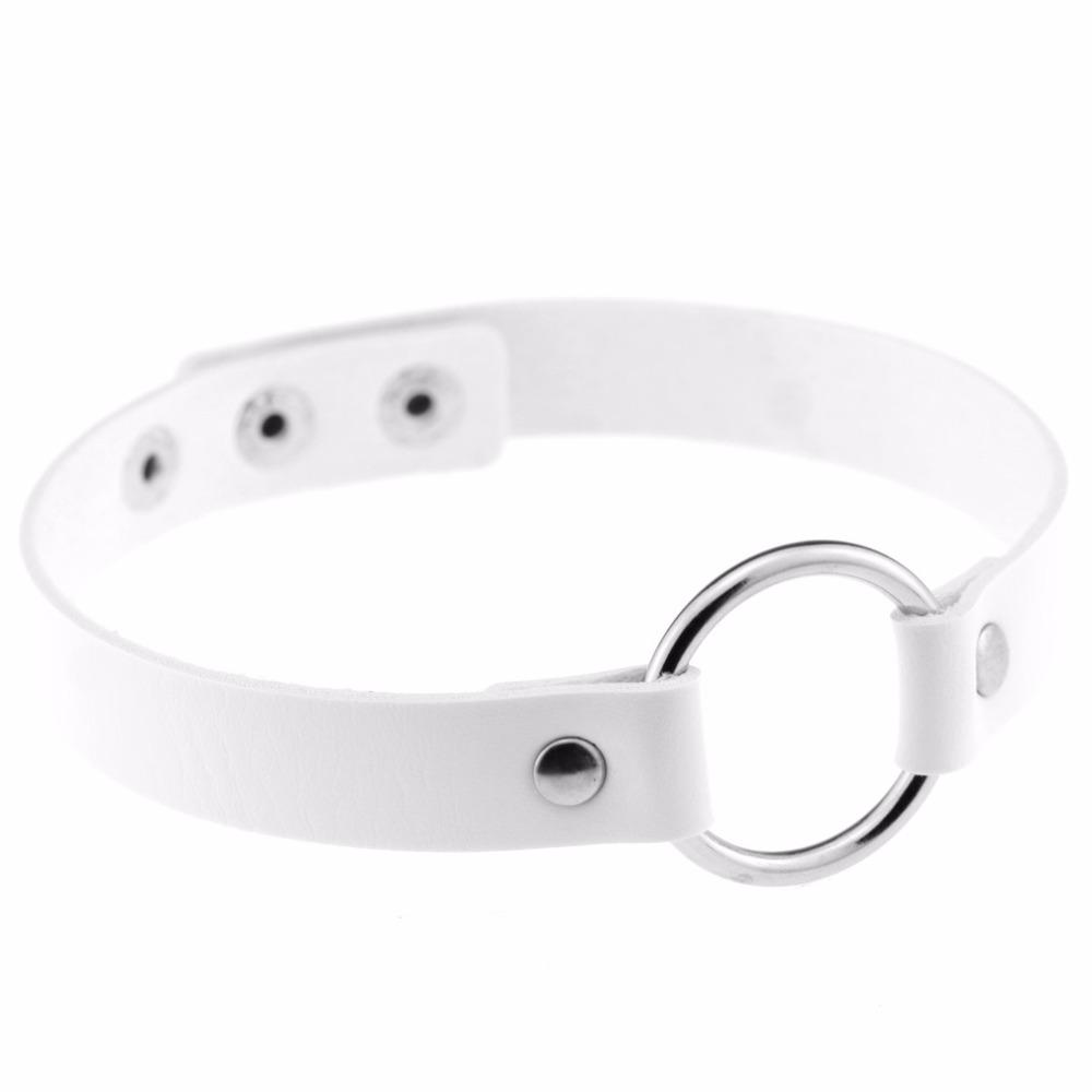 Black gothic choker punk leather choker rock collar women goth choker necklace fashion jewelry