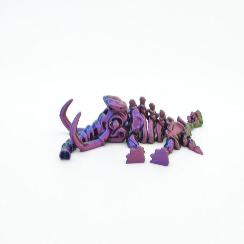 3D Printed Adorable Movable Mammoth Cartoon Skeleton Toy