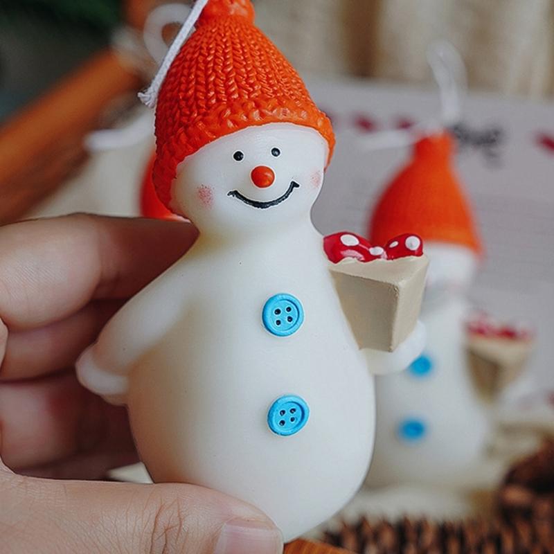 Natural Soys Wax Snowman Candle With Cleaning Burn For Holiday Ambiances Elegant Festival Table Centerpiece