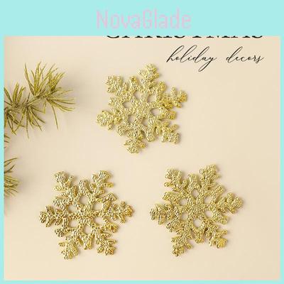 Christmas Snowflake Ornaments Pack With Gold Silver Red For Holiday Tree Decor