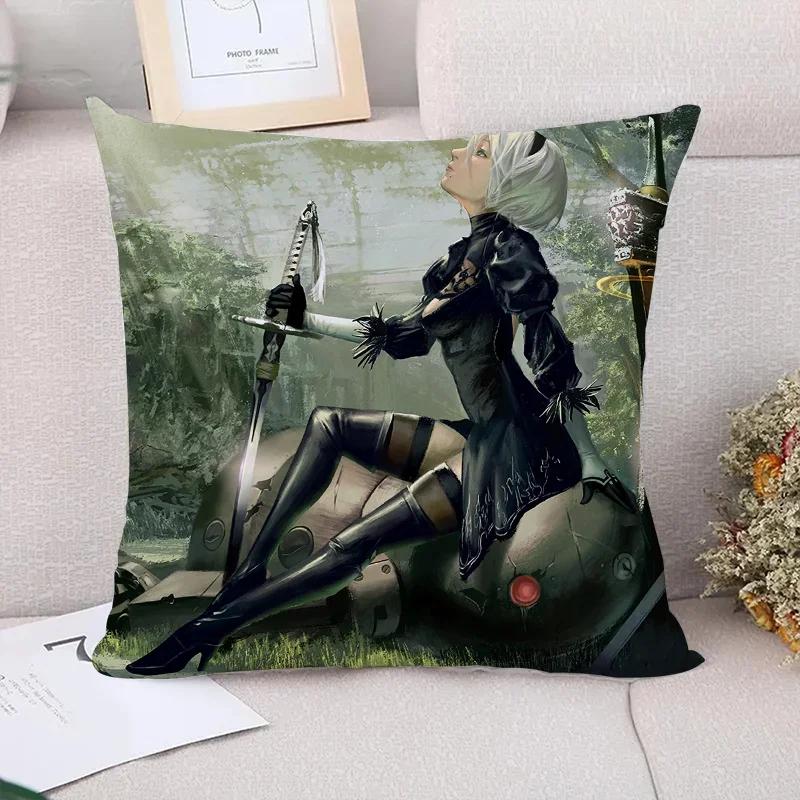 Decorative Pillowcase  Nier Automata Fall Decor Sofa Cushions Cushion Cover X Covers for Bed Pillows Pillow Cases