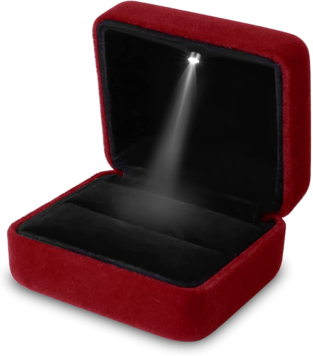 

Jewelry Gift Box 6*5*3.8cm Led Light Ring Box Ring Box Holder Material: Velvet For Wedding Ceremony Proposal Gift For Couples other красный