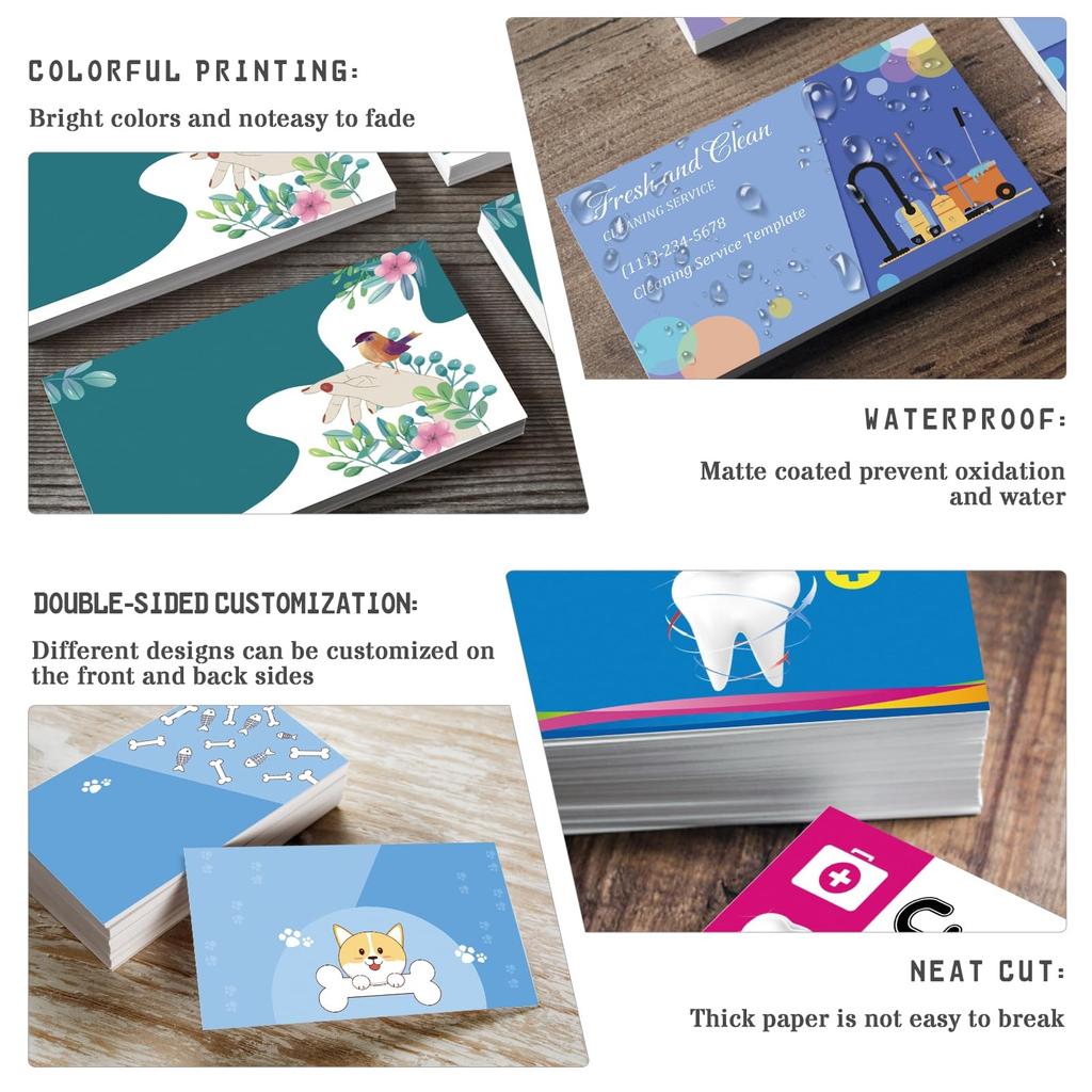 Custom Business Cards Cleaning Customized With Photo Personalized Business Cards Customizable 500 Double Sided Printable Waterproof Cards Business