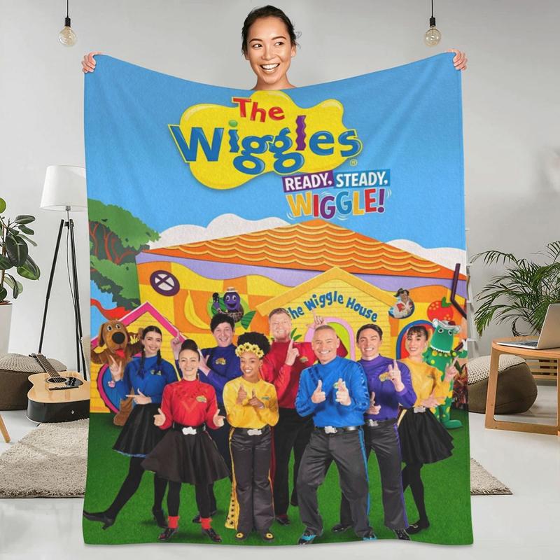 Deka The Wiggles Kvalitná Teplá Mäkká Austrálska Detská Hudobná Skupina Prehozovádeka Zimný Piknik Spálňa Zábavná Prikrývka Size: 130*170cm, Weight: 230 GSM