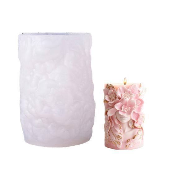 

Силіконова форма для свічки-циліндра з квітами, форма для стовпчастої свічки «Квіткова богиня», силіконові форми для мила, свічок, лиття смоли, ароматерапевтичних свічок, гіпсової глини A