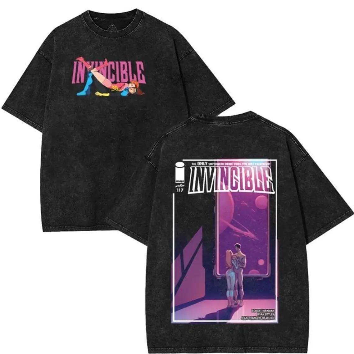 Invincible Mark Grayson Mineral Wash T-Shirt Unisex Graphic Tee Cotton S разноцветный
