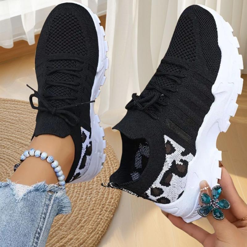 Fashion High-quality Sports Shoes for Women Lightweight Breathable Women's Casual Sneakers Platform Sneakers Leopard Print White Shoes