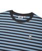 WACKY WILLY Basic Striped Short Sleeve T-Shirt Light Blue