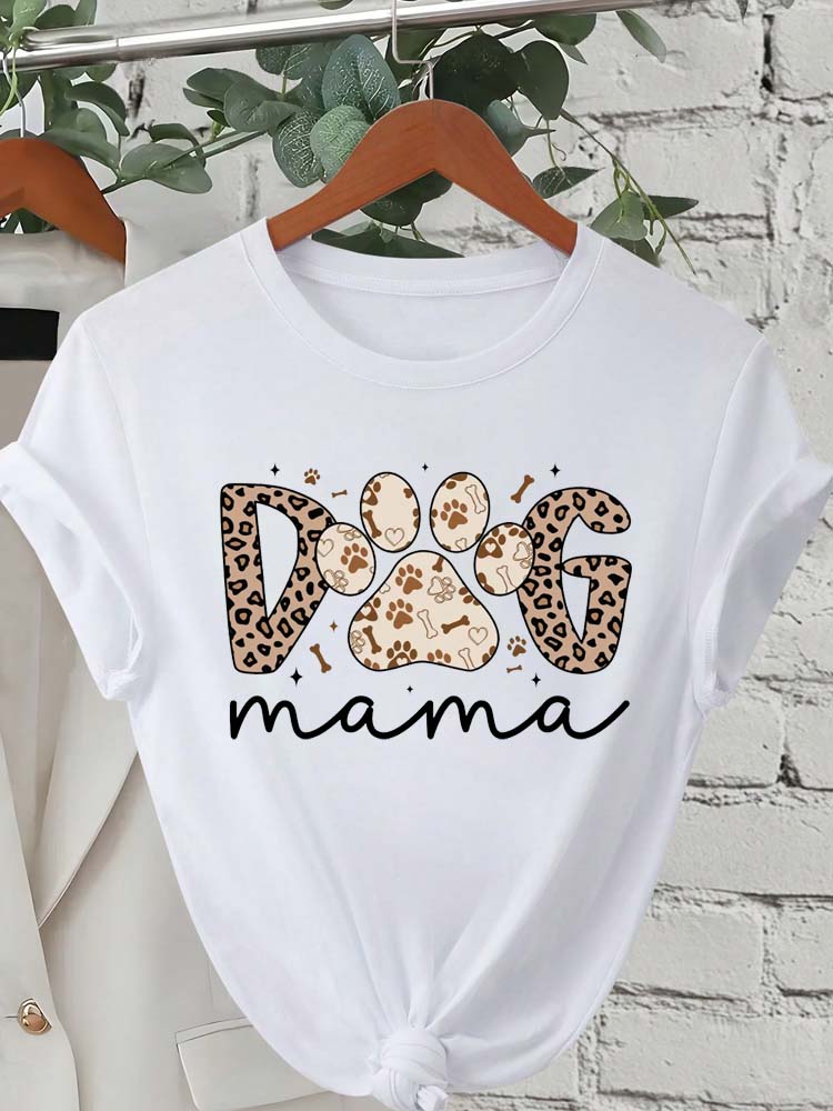 Trend Dog Mama Printed Women T-shirts Fashion Cartoon Graphic Print T-shirts Clothes Female Shirt Short Sleeve Casual Tees
