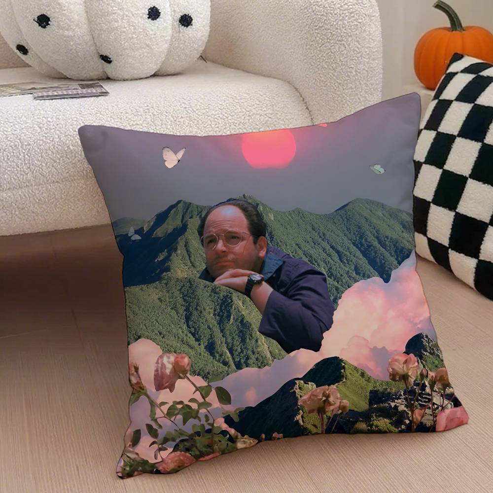 Vantage Movie S-Seinfeld Kissenbezug Anti-Hausstaubmilben Kissenbezug Unsichtbarer Reißverschluss Seidig Kurzer Plüsch Sofakissenbezug