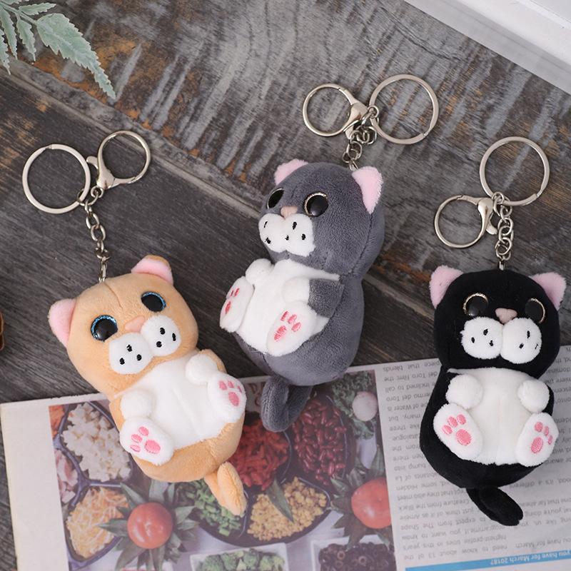 10Cm Plush Cute Big Eyes Cat Plush Toys Animation Kawaii Animal Stuffed Plush Pendant Keychain Doll Kids Bag Charm Kids Present