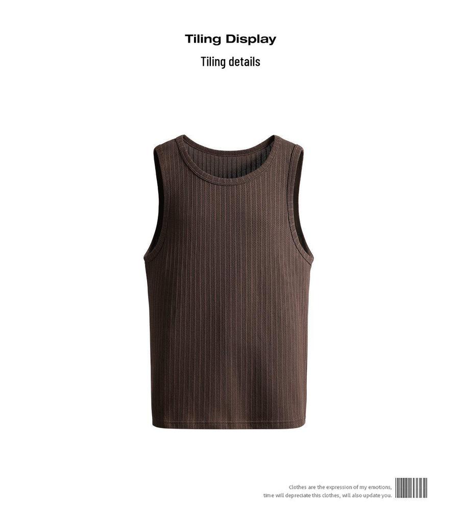 Men's Summer Quick-Dry Ice Silk Sports Vest - Breathable, Loose Round Neck T-Shirt