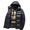 Winter Black Down Cotton Jacket Fashion Letter Design Brand Couple Costume Casual Outdoor Thick Windproof Hooded Parka