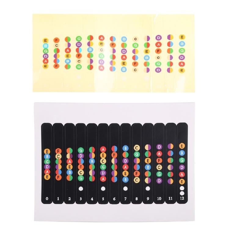 Fretboard Stickers Guitar Bass Vinyl with Fingerboard for Learning Notes, Chords