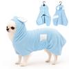 Pet Bathrobe, Towel For Dogs And Cats, Super Absorbent, Cute Dog Bath Towel, Hooded Coat, Adjustable Collar And Belly Strap, XS To XL