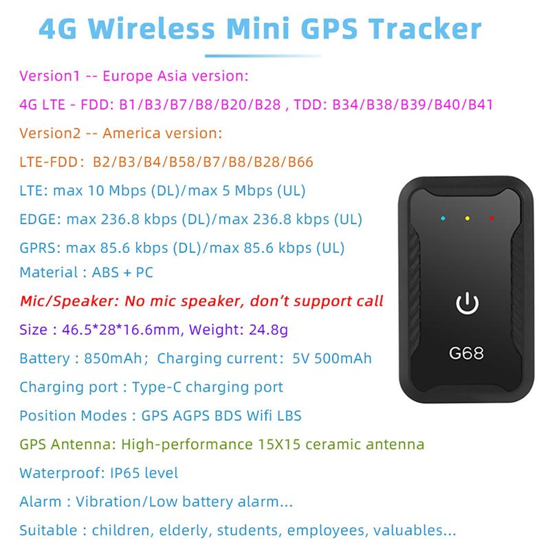4G GPS DOG CAT PET 4G GPS Locator Anti-Lost Device Health Monitoring Pedometer For Children And The Elderly Tracking