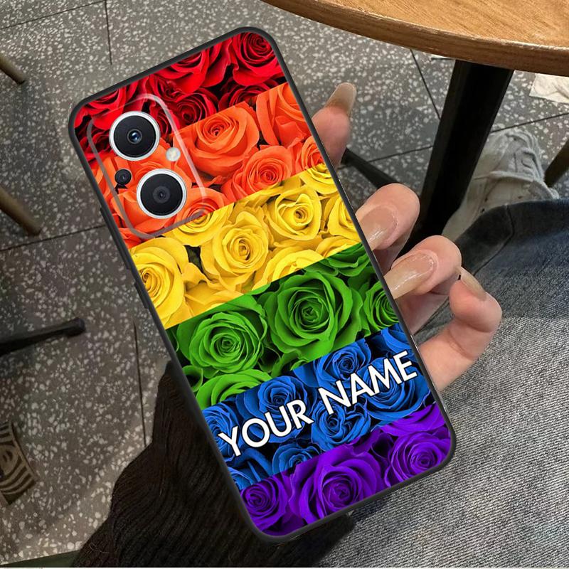 Lgbt Pride Personalised  Name Case For OPPO Reno 7 8 10 Pro 8T 2Z 4Z 5Z 6 Lite OPPO Find X6 Pro X2 X5 Lite X3 Neo Cover
