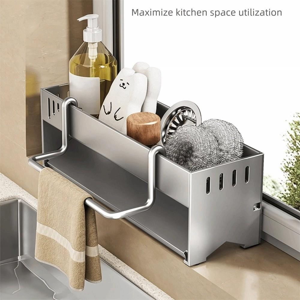 Detachable Kitchen Sink Rack Quick Dry Dishcloth Organizer Rustproof Sink Towel Stand Sink Area