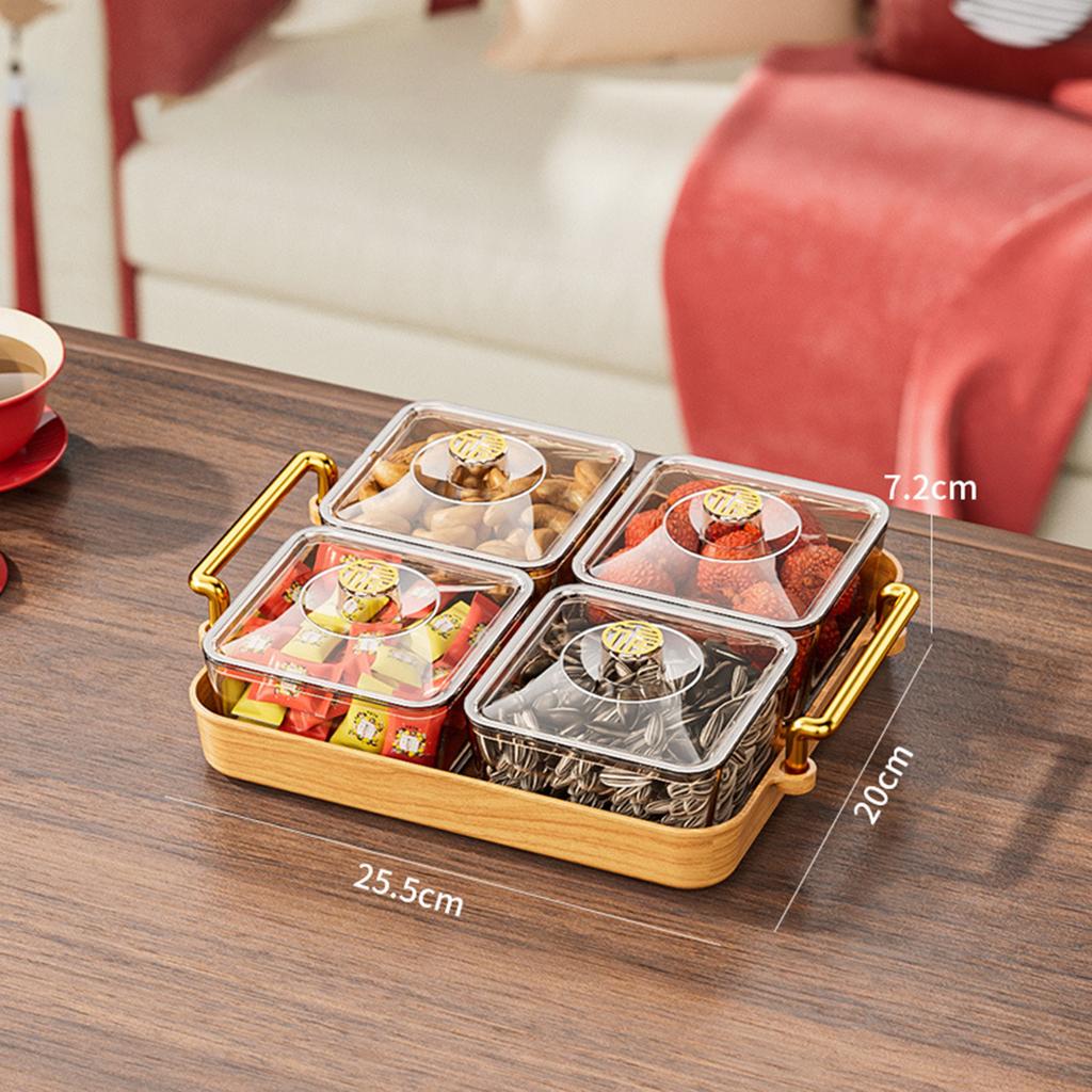 Divided Snack Serving Bowl Tray Candy Nut Container Dish Platter Dried Fruit Tray for Holiday Desktop Multifunctional