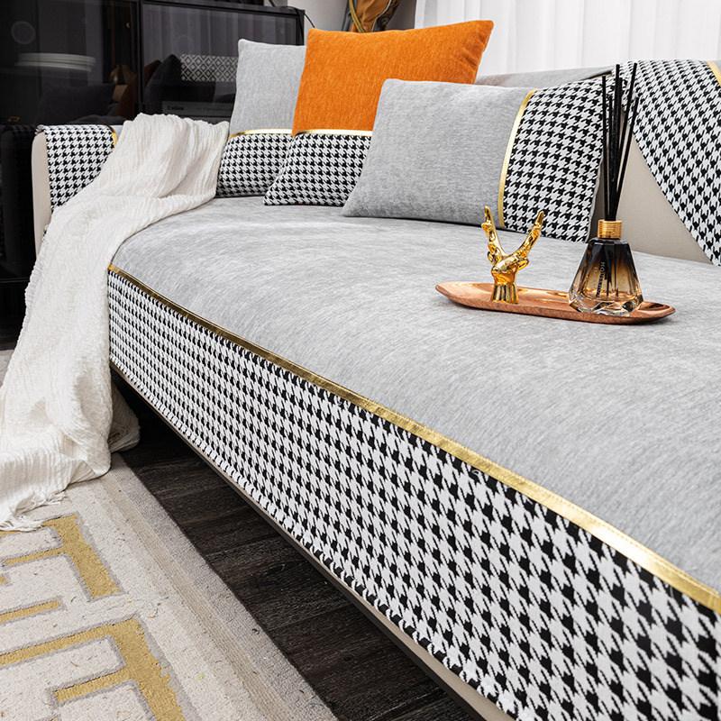 

Чехол для дивана из синели в скандинавском стиле, чехол для углового дивана, чехол в стиле пэчворк, чехол для дивана, шезлонга, гостиная для гостиной, двухместный диван