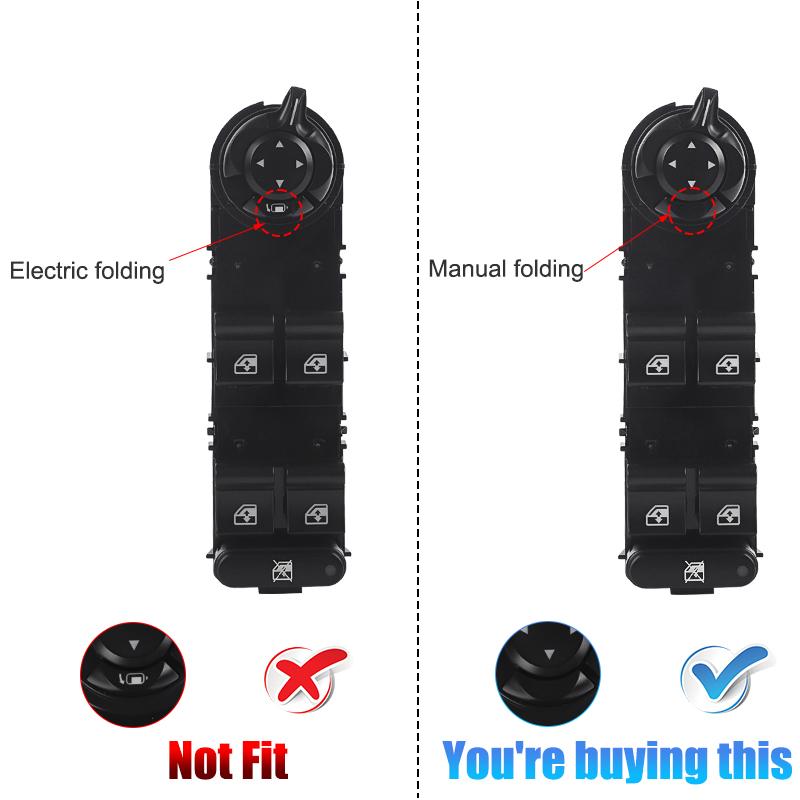 Electric Power Master Window Switch Button 156106392/156106393 For Alfa Romeo Giulietta 940 2010-  156093398 156095708 Munual Fold