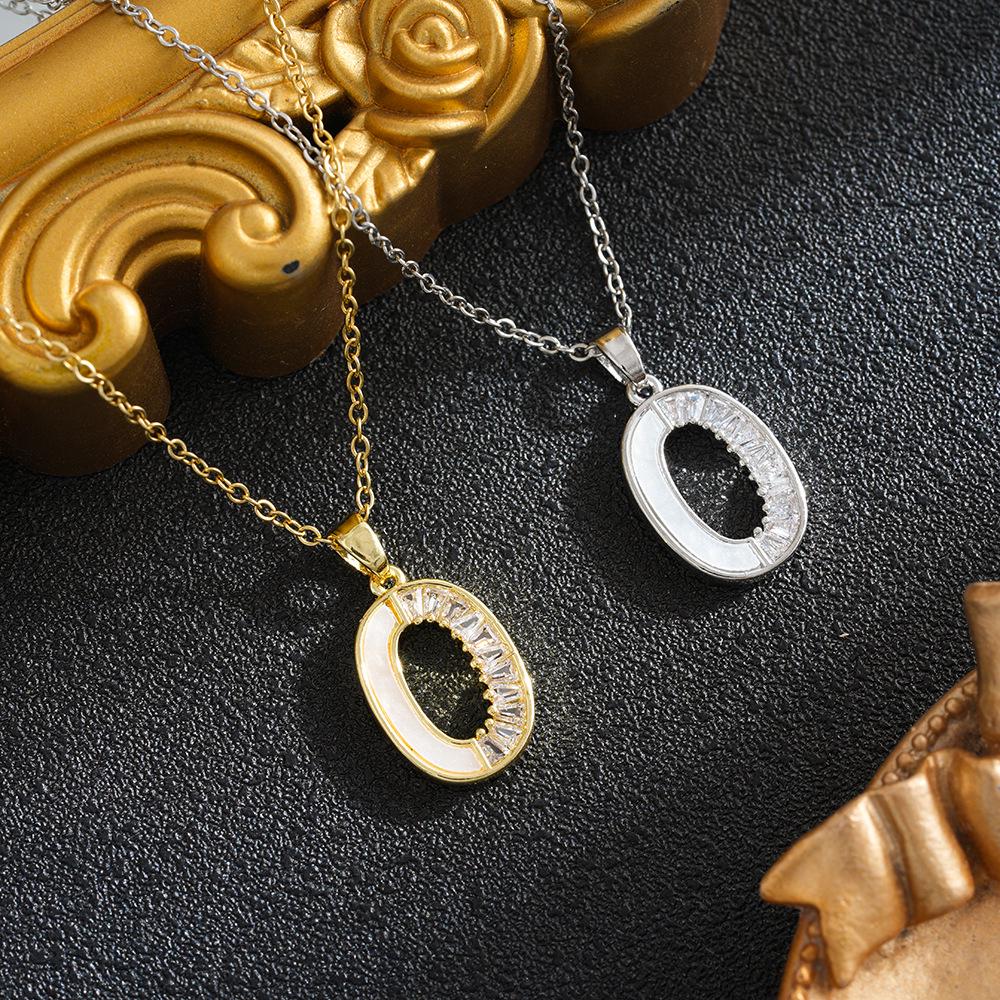 26 Rhinestone Alphabet Necklaces for Women & Men - Trendy, Colorfast Accessories 605 Letter Necklace - Silver
