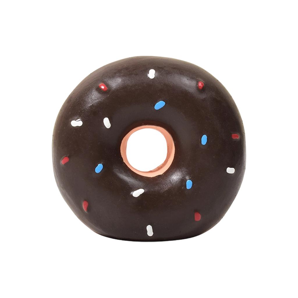 Cute Colorful Donut Shaped Squeaky Dog Toy Soft Latex Material Pet Chew Toy For Teething And Interactive Play